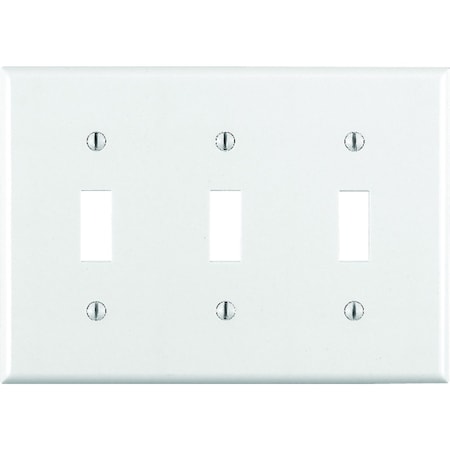 Leviton Leviton White 3 gang Thermoset Plastic Toggle Wall Plate 1 pk 88011-000